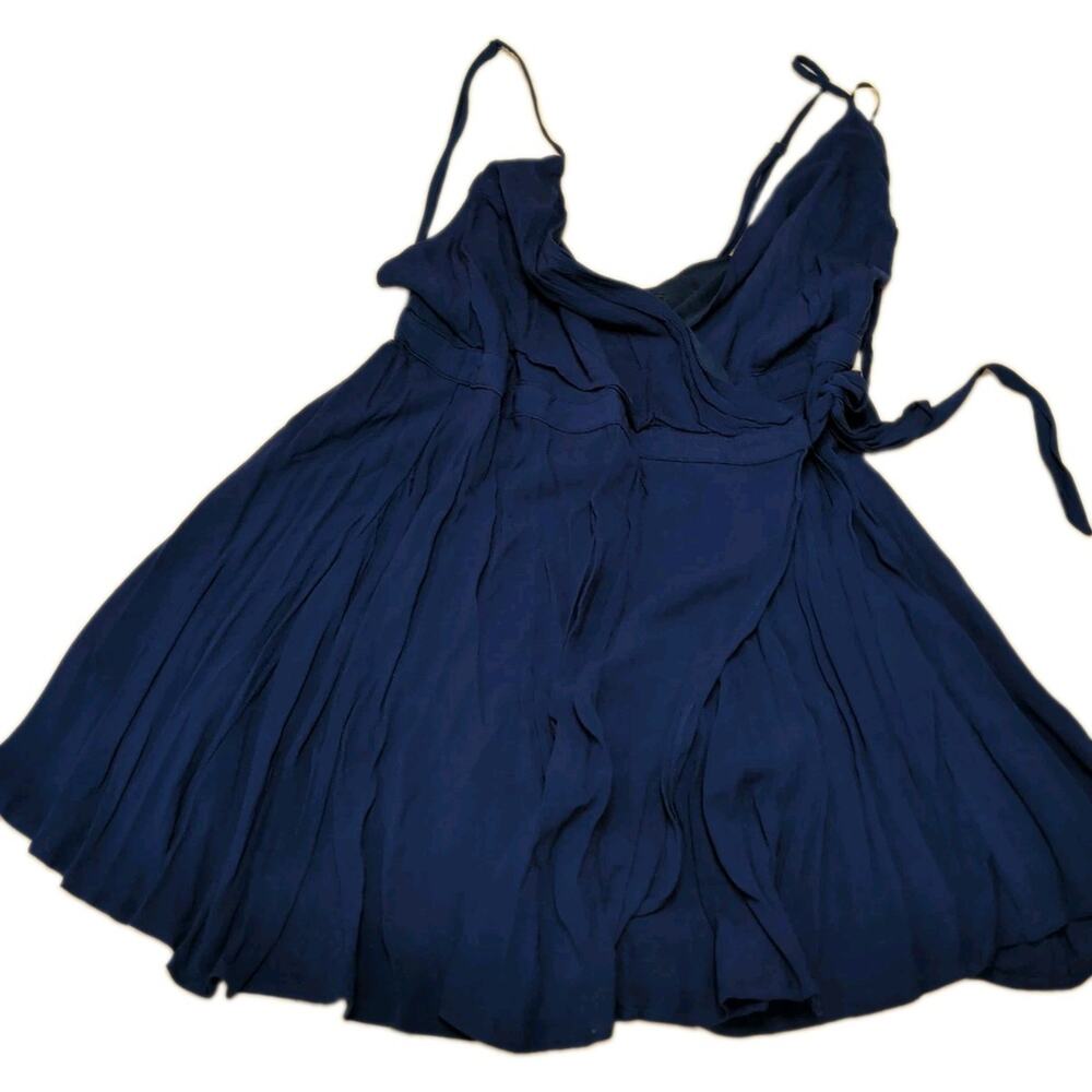 Lulus Royal Blue Pleated Wrap Dress Size M Cocktail Wedding Guest Sleeveless
